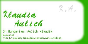 klaudia aulich business card